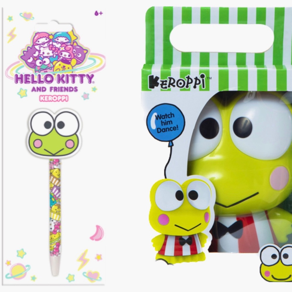 Sanrio Keroppi Lovers Bundle - Dancing Keroppi Pen & 5 FREE Stickers Kawaii